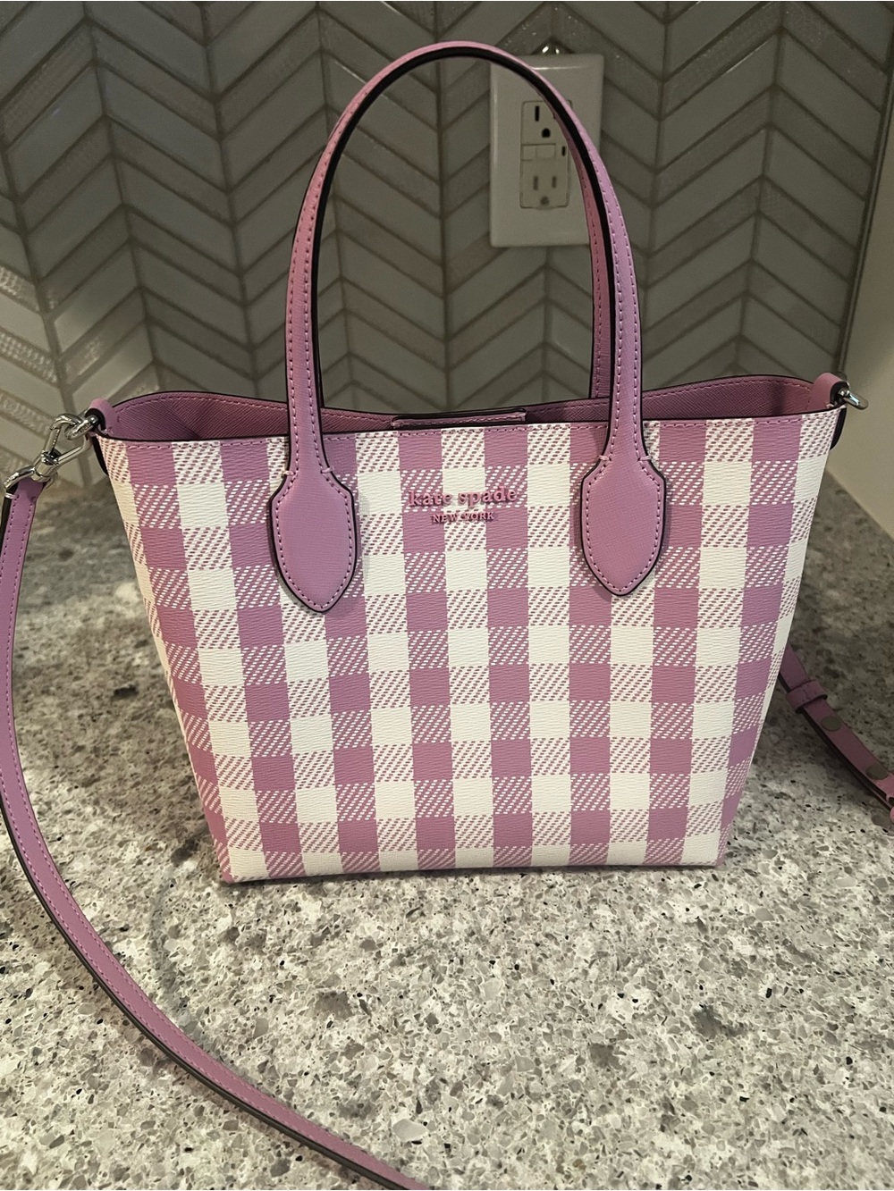 Kate Spade Pink Plaid Small Tote Bag